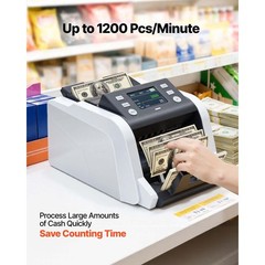 Uimoso Money Counter Machine with Value Bill Counting, 1200 Notes per Minute