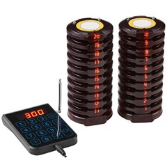 Uimoso Wireless Paging System with 20 Guest Call Coasters for Restaurants
