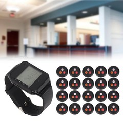 Watch Pager 20 Call Buttons LCD Display Rechargeable Wireless Watch Calling ZERI
