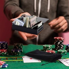 2 Pack Acrylic Money Bank Box for Gambler Winners Portable Safe Casino Money Po