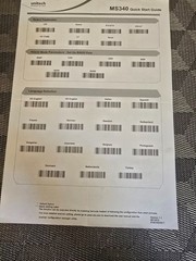 Unitech MS340-CUCB00-SG Barcode Scanner w/ USB Cable and Instructions