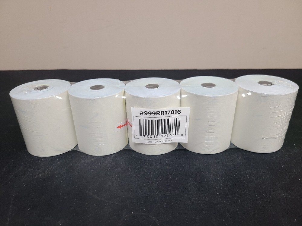 Point Plus 3″ x 90′ Carbonless 2-Ply Cash Register POS Paper Roll Tape – 5/Pack