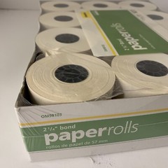 OFFICE MAX 2-1/4 in x 130 ft Bond Paper Rolls (57mm x 39m) OM98103 12 Rolls