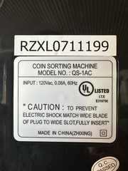 Royal Sovereign Quick Sort Counter Top Coin Sorting Machine QS-1AC Tested