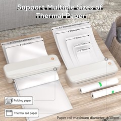 P40 A4 Inkless Thermal Printer Bluetooth Mobile Printer for Travel Office Home