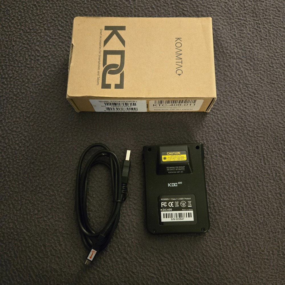Koamtac KDC410i-OP-R1 1D laser barcode scanner and SmartSled – New Open Box