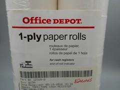 Office Depot 1~Ply Paper Rolls 1 3/4 In X 128 Ft 10 Count New Surplus!