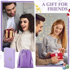 CroBlissful 1 Pack Acrylic Money Bank Box 5.12 x 3.54 x 1.57 inches, Purple