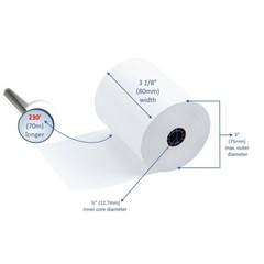 3-1/8″ x 230′ THERMAL POS RECEIPT PRINTER ROLL PAPER BPA FREE USA – 20 ROLLS