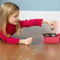 Small Secure Cash Box with Key Lock and Tray – Ideal for Organizing Valuables