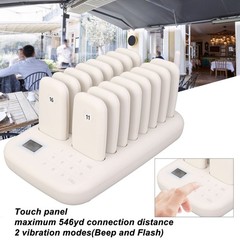 Wireless Calling System 16 Pagers 546yd Transmission 2 Working Modes Touch NPNF