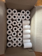 White Thermal Receipt Paper Rolls – 2 1/4” X 50’ – 36 Count – Open Box