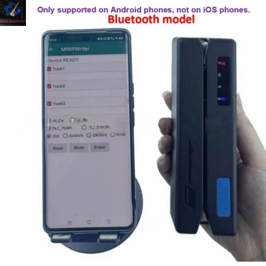 A MSR909BT USB HiCo&LoCo Magnetic Stripe CardReader Writer 3-Track Programmable