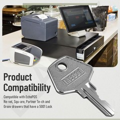 3 Pack 5001 Cash Drawer Key (Sliver) for M-S, EchoPOS Drawers, Star Micronics…