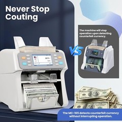 RIBAO MC-165 Two-Pocket Mixed Denomination Money Counter Machine,Bill Counter