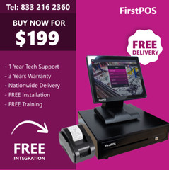 FirstPOS 15in Touch Screen POS Cash Register Till System