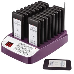 Pager Restaurant System 16 Buzzers Vibration Flashing Wireless Calling Guest …