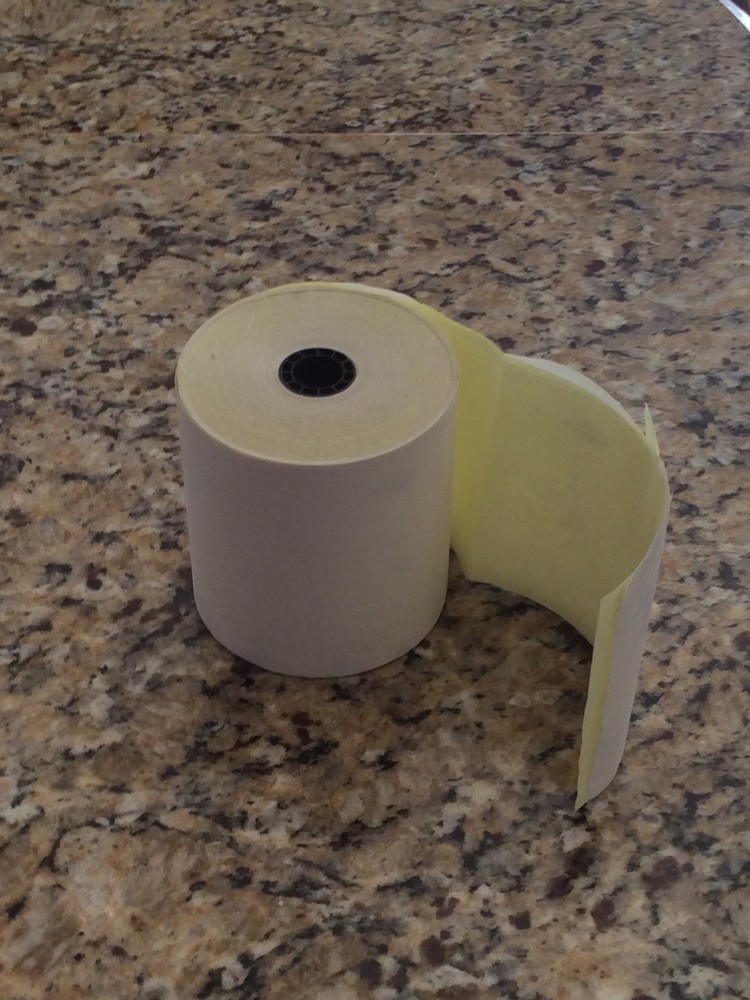 2-Ply Carbonless Receipt Rolls, 3″x90′ two ply White/Canary, 50 Rolls