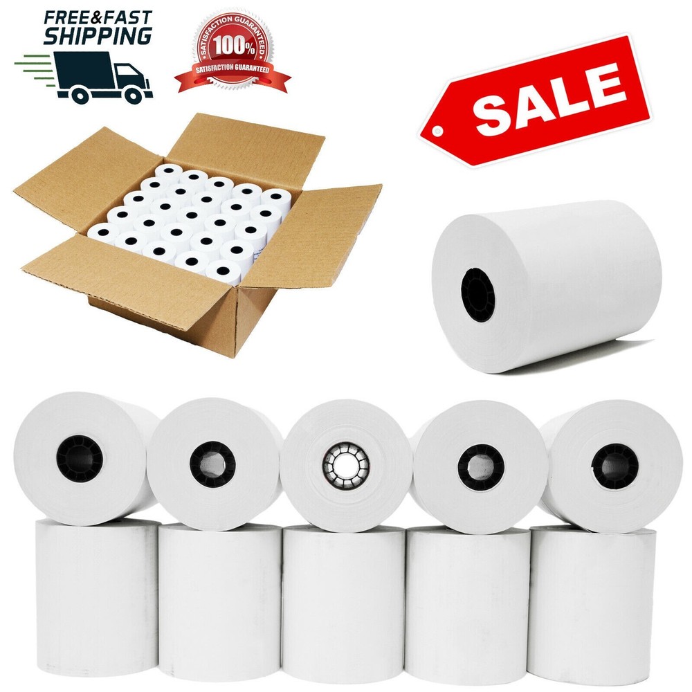 ( 50 GSM coreless ) 3 1/8 x 230-50 Rolls Thermal Paper Rolls Premium Quality USA