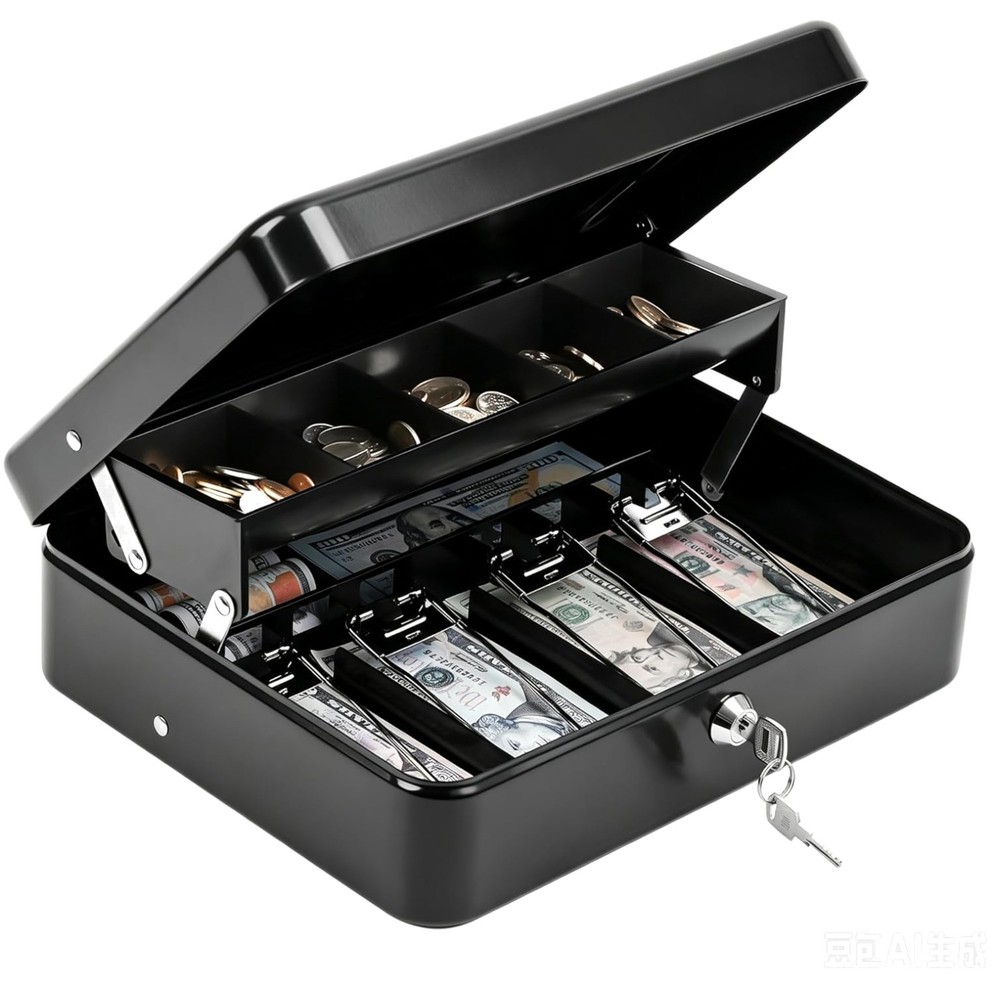 Portable Cash Box with Key Lock – 0.7mm Thick Metal