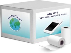 10-Roll Pack of Thermal Paper for Clover Flex C400, C401, C405 Printers
