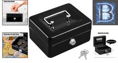 Black Portable Cash Box with Key – The Ideal Lock Box for All Your Essentials