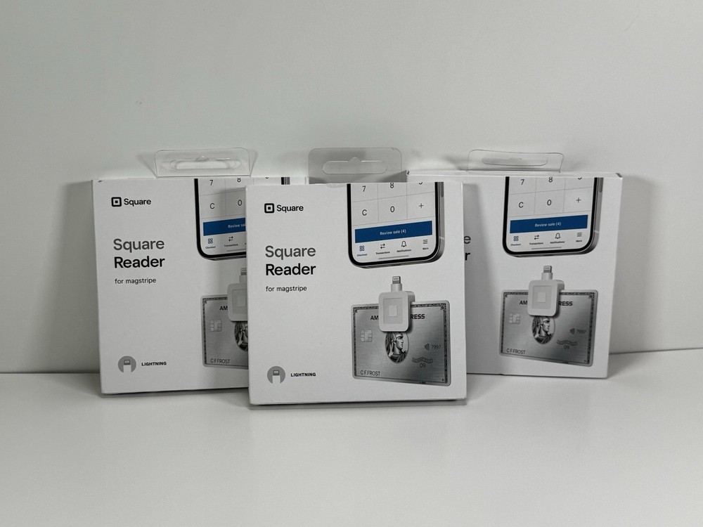 Lot Of 3 Square Reader for magstripe (with Lightning connector) – NEW