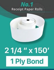 2 1/4″ x 150′ 1 Ply Bond White Paper 10 Rolls 2.25 inch x 150 ft Adding Machi…