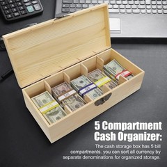 5 Compartment Currency Organizer with Lockable Cover