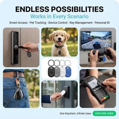 Rewritable NFC Keytags – 504 Bytes, Black – Compatible with Android & iPhones
