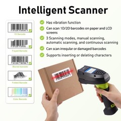 JRHC 2D Wireless Barcode Scanner, Portable Inventory Scanner & Data Collector