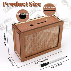 Money Saving Box 10k Cash Vault Savings Challenge Box for Adults,10 000 Wooden P
