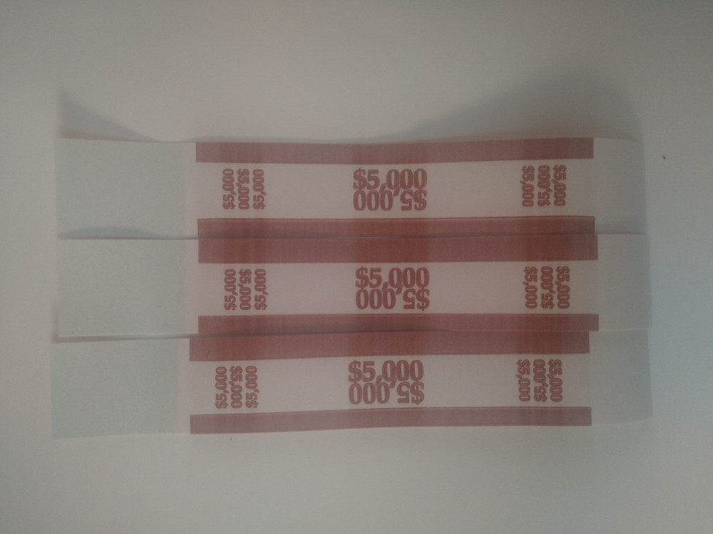 25 Currency Straps money bands brown $ 5000 for $ 50
