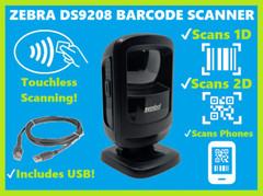 Zebra Symbol DS9208 2D/1D/QR Code Scanner, Touchless Scanning w/ USB Cable!🔥⭐