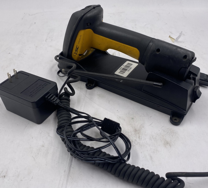 PSC POWERSCAN SR HAND HELD BARCODE SCANNER WITH CABLE AND CHARGING BASE