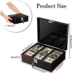 Acrylic Lockable Cash Storage Box 3 Slots Money Holder Cash Organizer Currency T