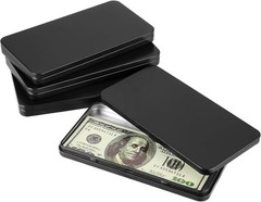 4 Pack Metal Rectangular Cash Box with Lid, Money Holder for Coins, Jewelry & St