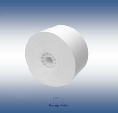 44mm (1-3/4″) x 150′ 1 ply White Bond Paper Rolls, 100 rolls in 10/10 packs