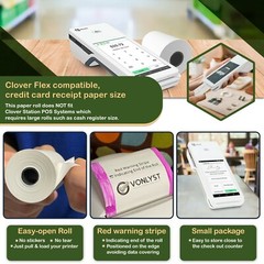 Vonlyst Thermal Paper Roll for Clover Flex Receipt Paper 2 1/4 x 55 (20 rolls)