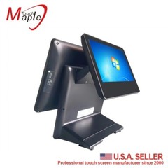 15″ POS touch computer all in one with 10.1″ second display