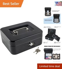 Compact Black Cash Drawer with Key Lock for Business – 1.8 lbs, 7.87″ Size