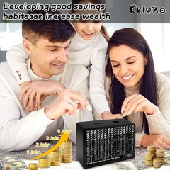 “Kkluno $3000 Cash Vault Wooden Money Saving Box Coin Counter Piggy Bank for A “