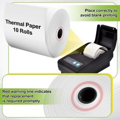 10 Rolls 3 1/8 X 230 Thermal Paper Plus POS Receipt Paper 3.125 Inch Wide Roll