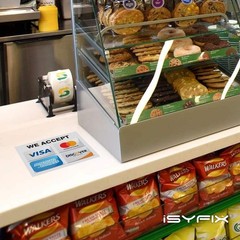 Durable 7×6 Inch Vinyl Credit Card Acceptance Signs – 4 Pack for Businesses