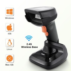 2D Wireless Barcode Scanner, Automatic Bar Code Reader with 1.8 Inch Display …
