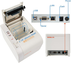 Rongta 80mm Thermal Receipt Printer USB/Serial/Ethernet ESC/POS – White