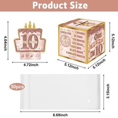 10th Birthday Pull-Out Money Gift Box for Girls – Pink Rose Gold Peace Out Si…