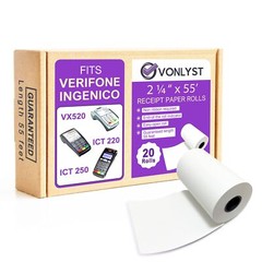Thermal Paper Roll 2 1/4 x 55 for Verifone Vx520 Ingenico ICT220 ICT250 FD400…