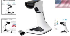 Effortless Inventory Management: Wireless 1D & 2D Barcode Scanner with Stand