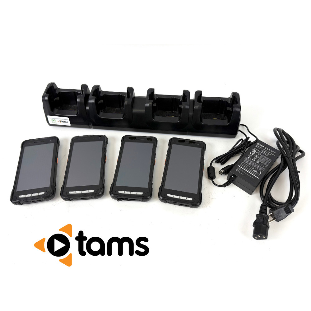 Lot of 4 – Janam XT3 Touch Computer Barcode Scanner w/ Batteries & Cradle